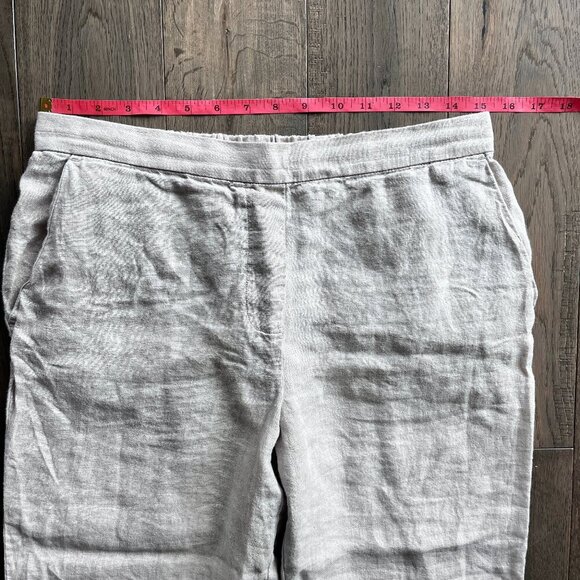 DKNY 100% Linen Pull-On Pants Beige Size 6 Lightweight Resort Casual - Picture 5 of 6